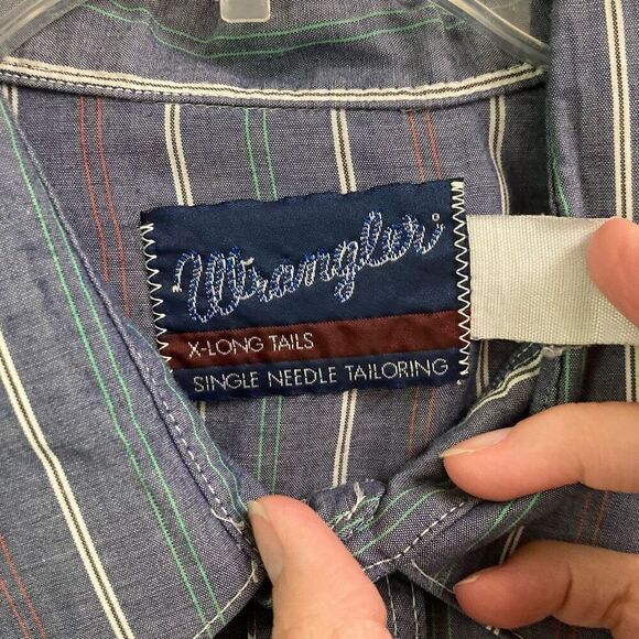 Vintage Wrangler Short Sleeve Pearl Snap Mens 2XL Western Plaid Shirt Dress READ - Picture 9 of 10